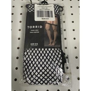 Torrid Basic Fishnet Tights Size 5/6 Black NIP Plus Size 5x 6x